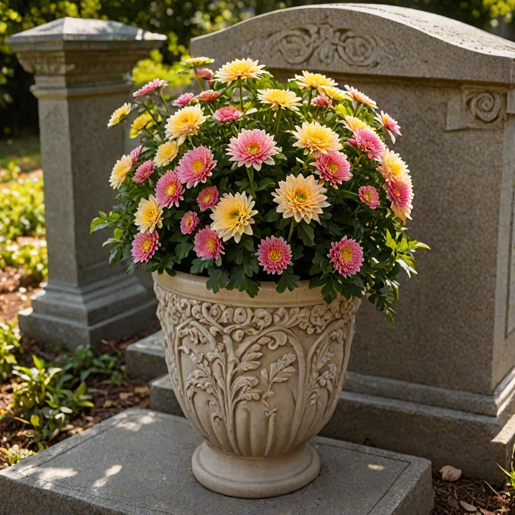 Jak udekorować chryzantemy w doniczce na cmentarz – eleganckie aranżacje